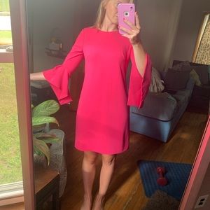 Calvin Klein Hot Pink Bell Sleeve Sheath Dress